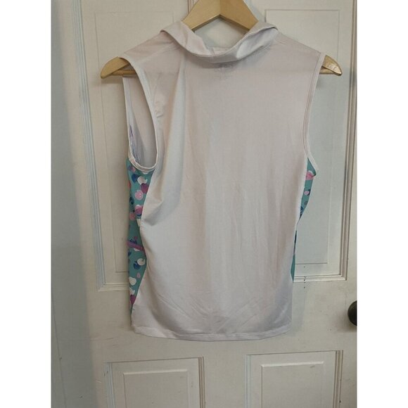 Coral Bay Womens Golf Tank Size Petite Small White With Polka Dot Pattern UPF50 - Picture 2 of 4